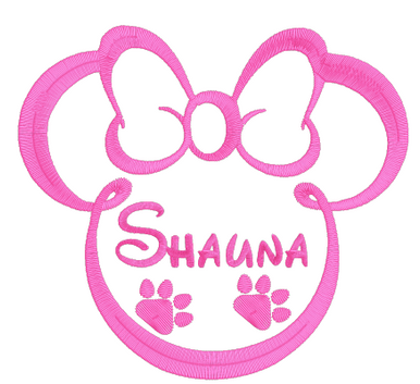 Minnie Mouse with Paw Prints - Shauna