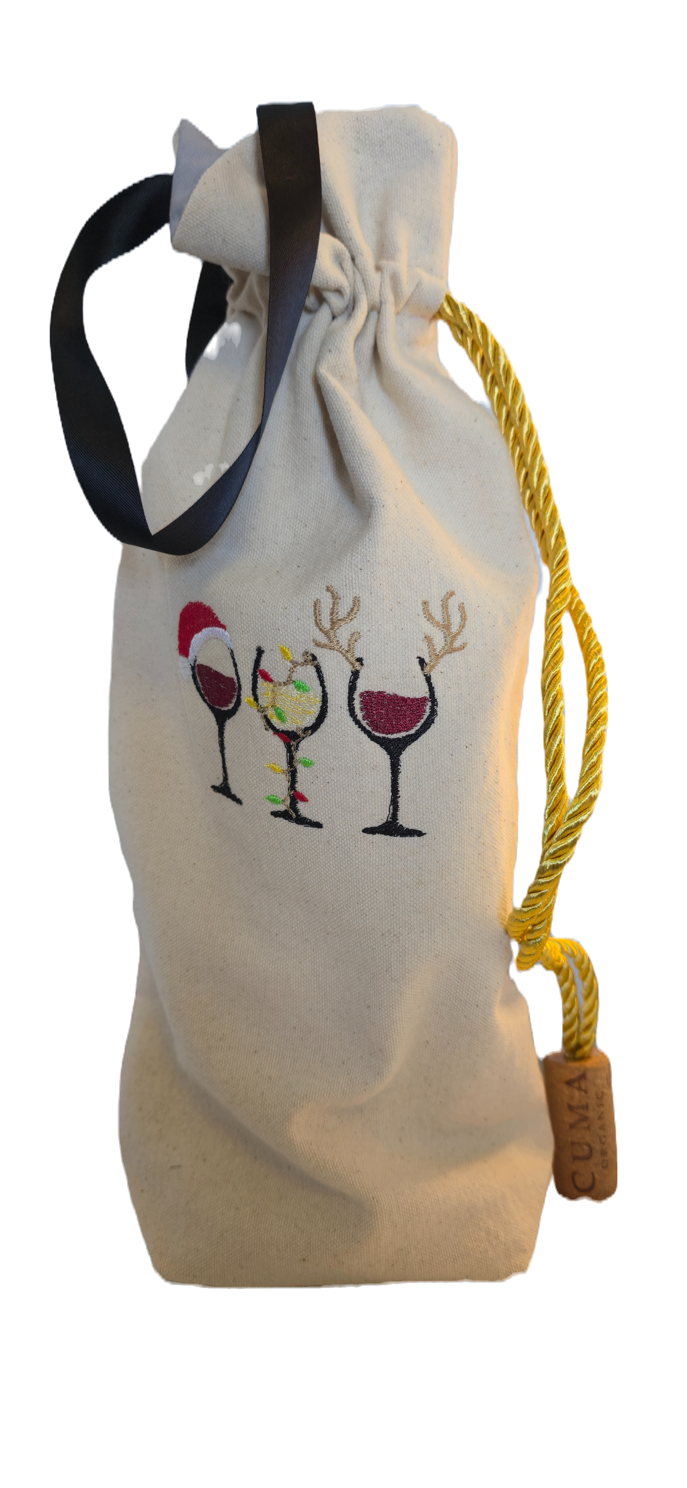 Christmas Wine Glasses (Santa, Lights, Reindeer)