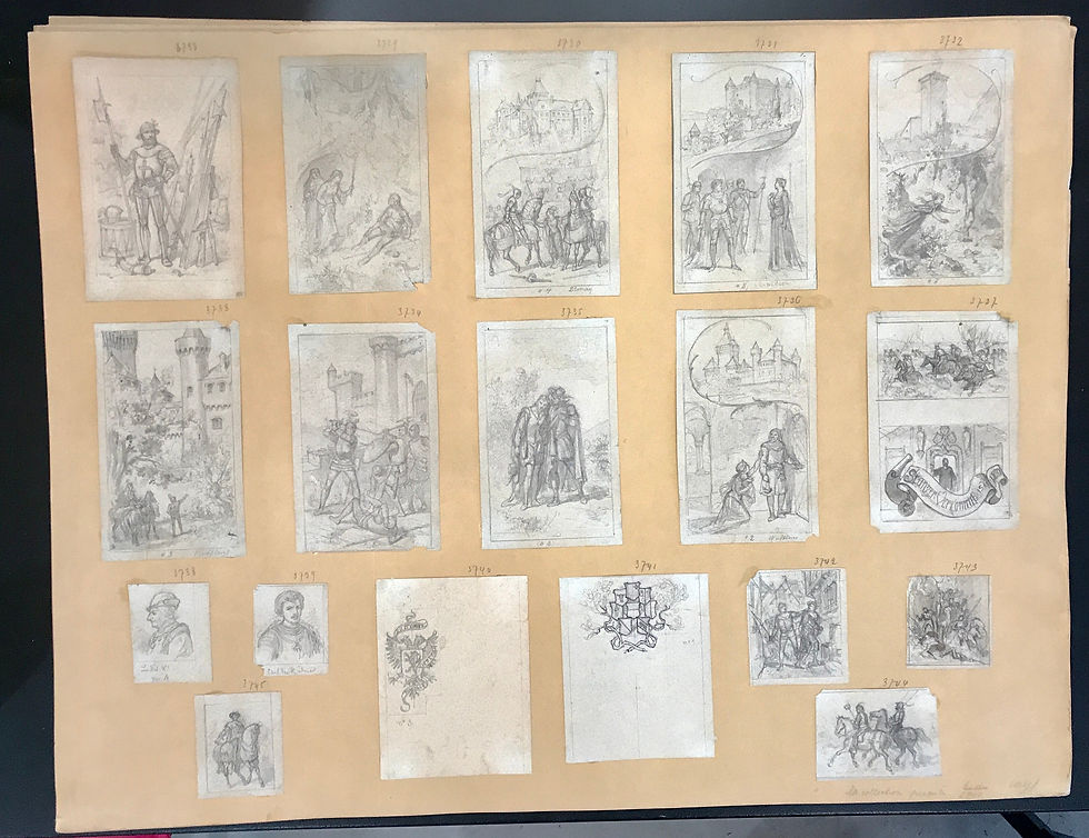 Thumbnail: Henri van Muyden 58 Illustration Project Drawings and Washes.