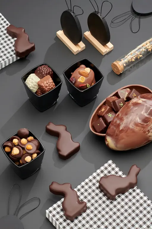 Sfeerbeeld met chocolade voor Confiserie Crevin