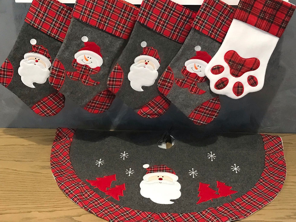 Thumbnail: Christmas Tree Skirt - Grey