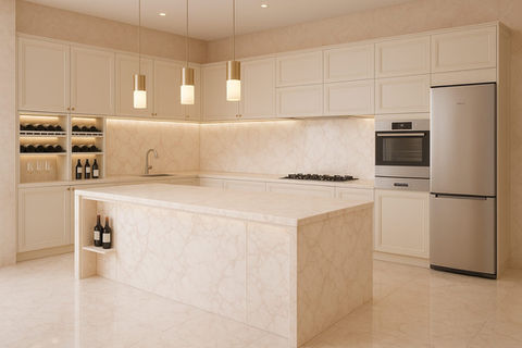 Stylish Kitchen with Wooden Cabinets