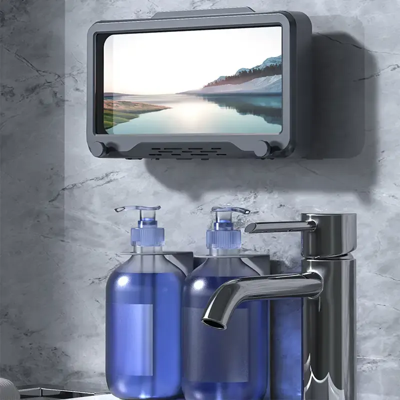Thumbnail: Waterproof Shower Phone Holder with Anti-Fog Touch Screen