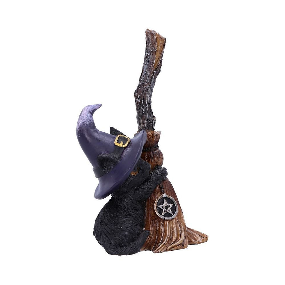 Thumbnail: Familiars Broom Cat Ornament - 11.5cm