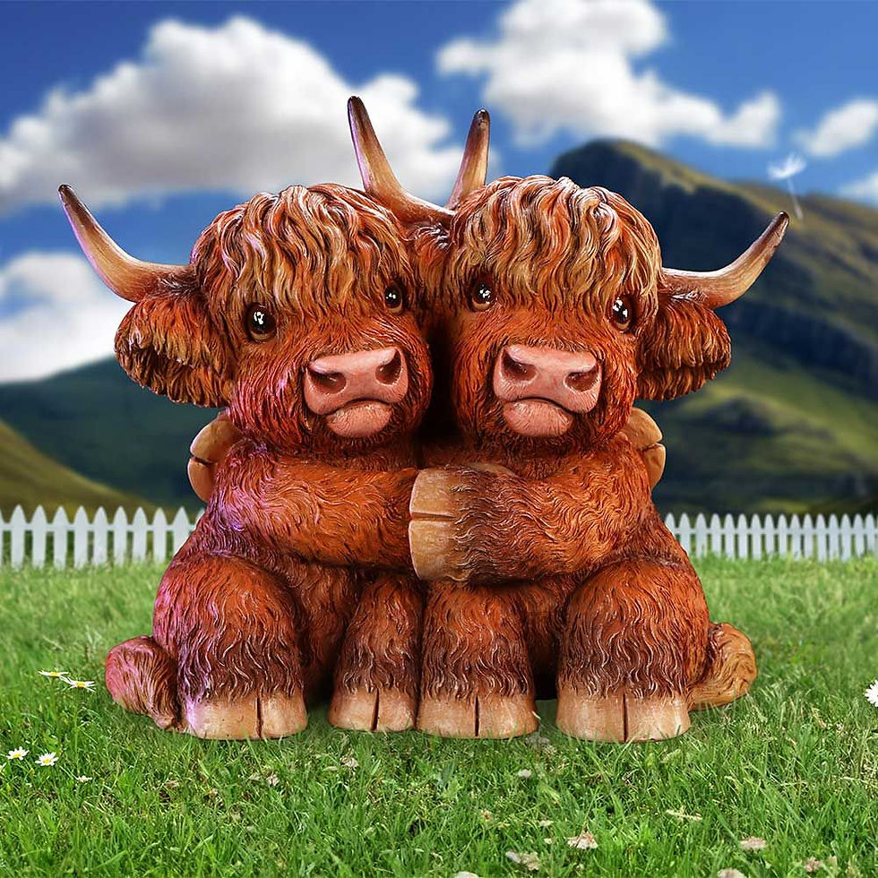 Thumbnail: Highland Cow Hug Ornament - 14.5cm