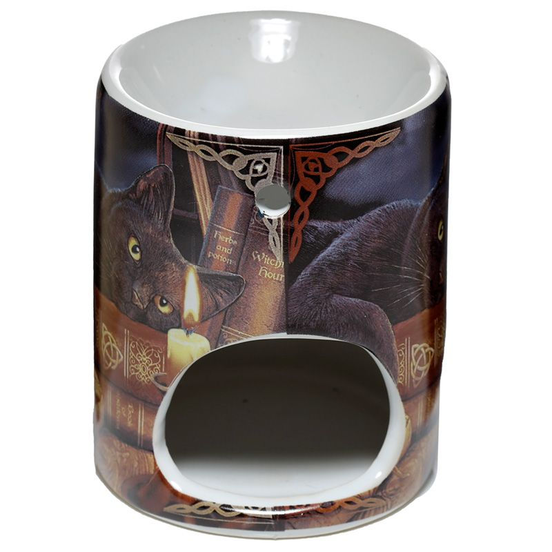 Thumbnail: The Witching Hour Cat Ceramic Oil Burner - 10cm - Lisa Parker