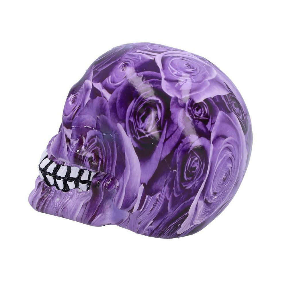 Thumbnail: Purple Romance Skull Ornament - 11cm