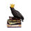 Thumbnail: Crow wearing Crown Standing on Books Ornament - 11cm