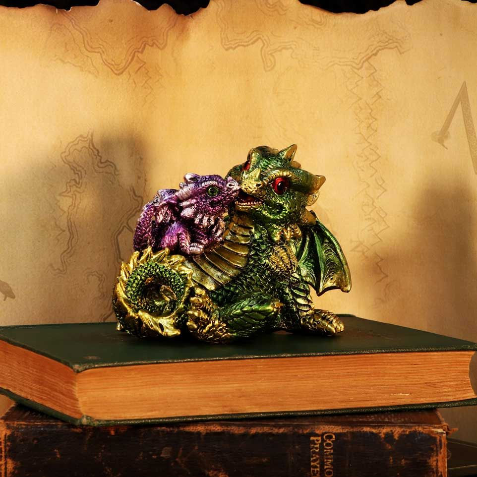 Thumbnail: Dragonling Rest Mother and Baby Dragon Ornament - 11.3cm