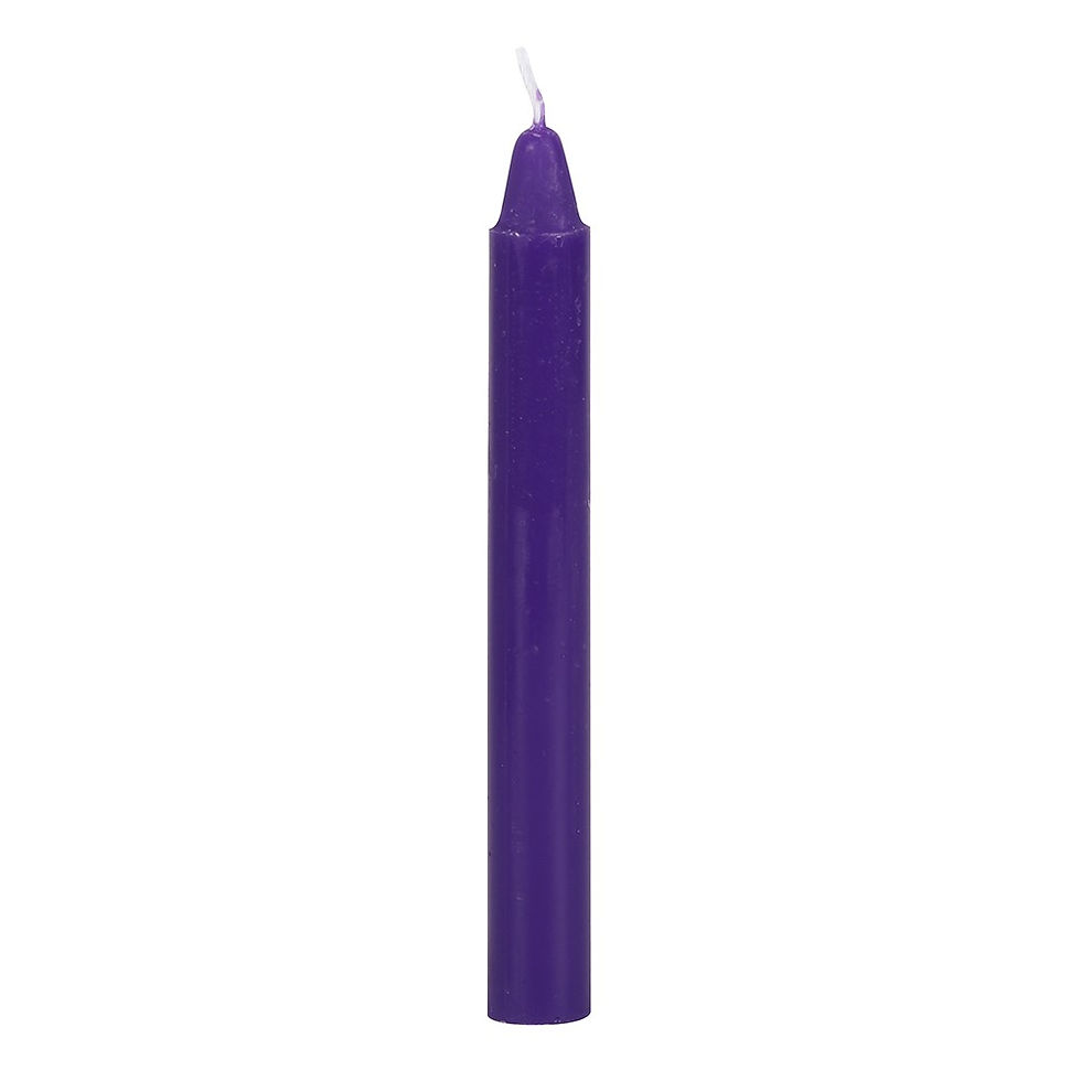 Thumbnail: Pack of 12 Purple 'Prosperity' Candles - 10cm