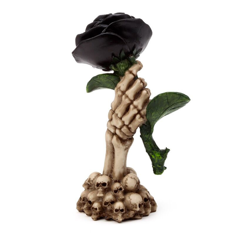Thumbnail: Skeleton Hand Holding Black Rose Ornament - 17cm