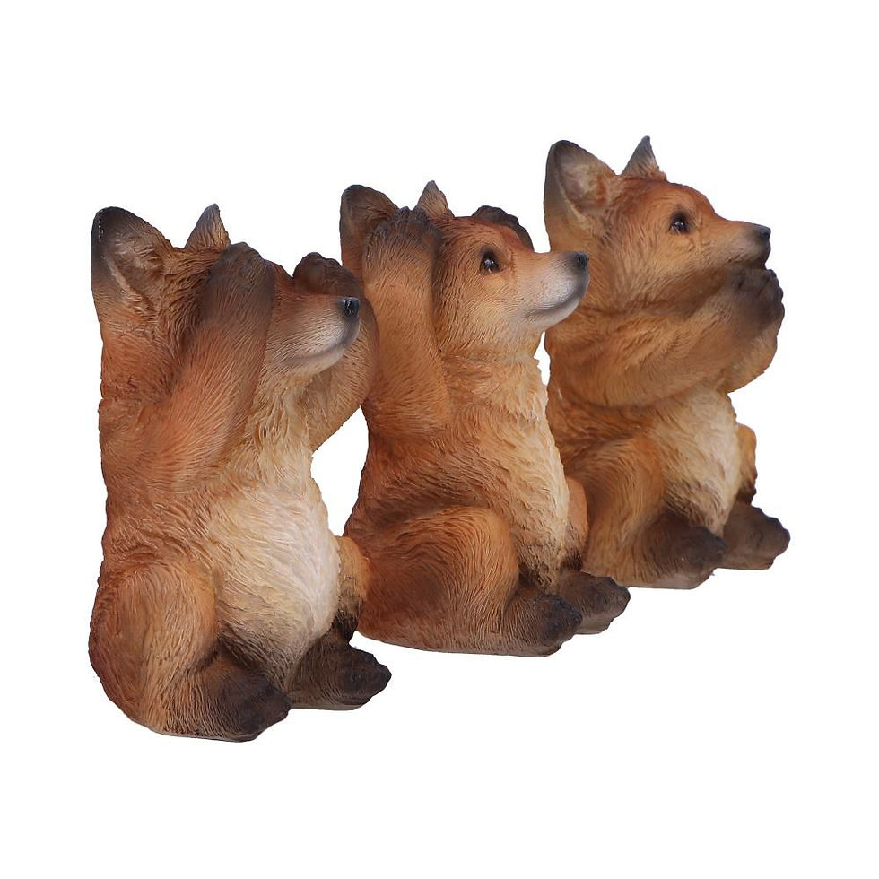 Thumbnail: Three Wise Fox Ornaments - 8.5cm