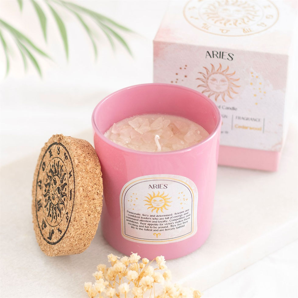 Thumbnail: Aries Cedarwood Gemstone Zodiac Candle