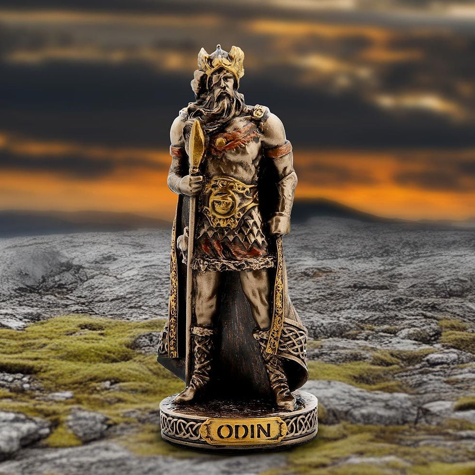 Thumbnail: Odin God of War (Mini) Bronze Effect Ornament - 8.3cm