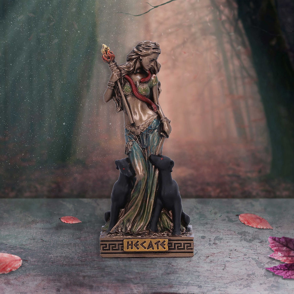 Thumbnail: Hecate Moon Goddess (Mini) Bronze Effect Ornament - 9cm