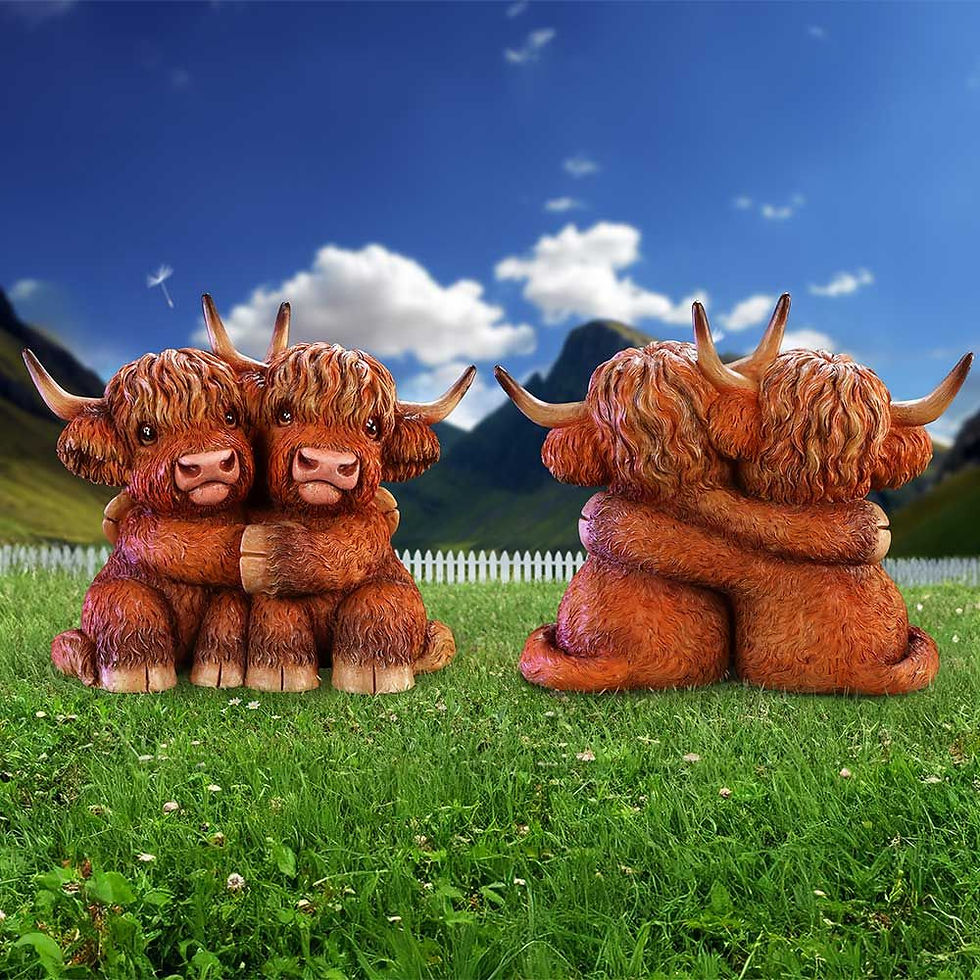 Thumbnail: Highland Cow Hug Ornament - 14.5cm