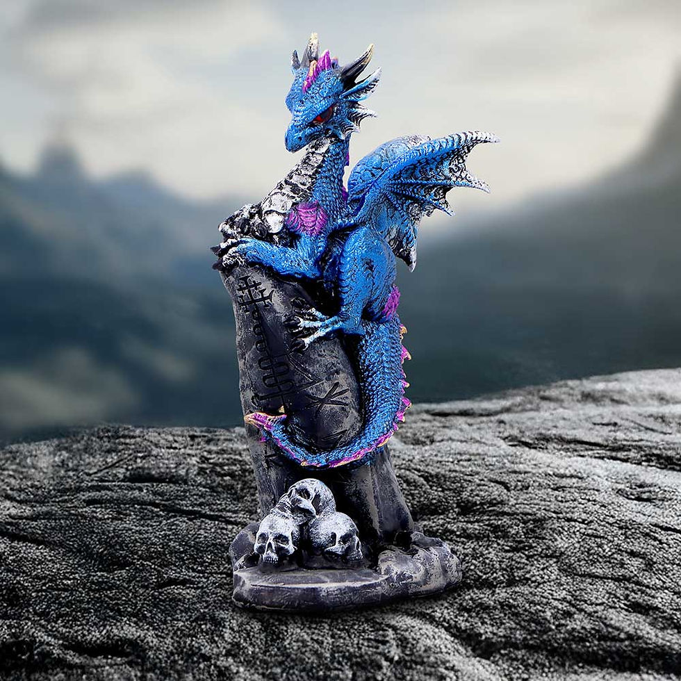 Thumbnail: Cobalt Rune Protector Dragon Ornament - 10.8cm