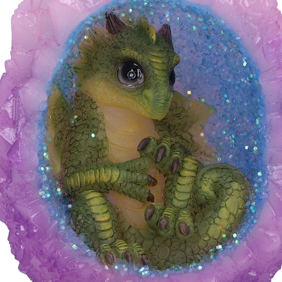 Thumbnail: Geode Nest (Green) Dragon Illuminating Ornament - 12.5cm