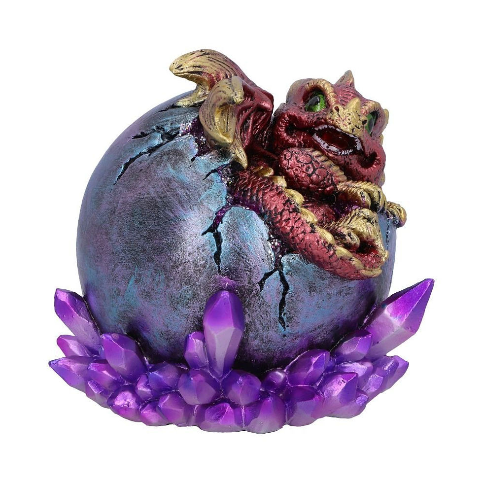 Thumbnail: Crimson Hatchling Glow Red Dragonling Crystal Ornament - 12.5cm