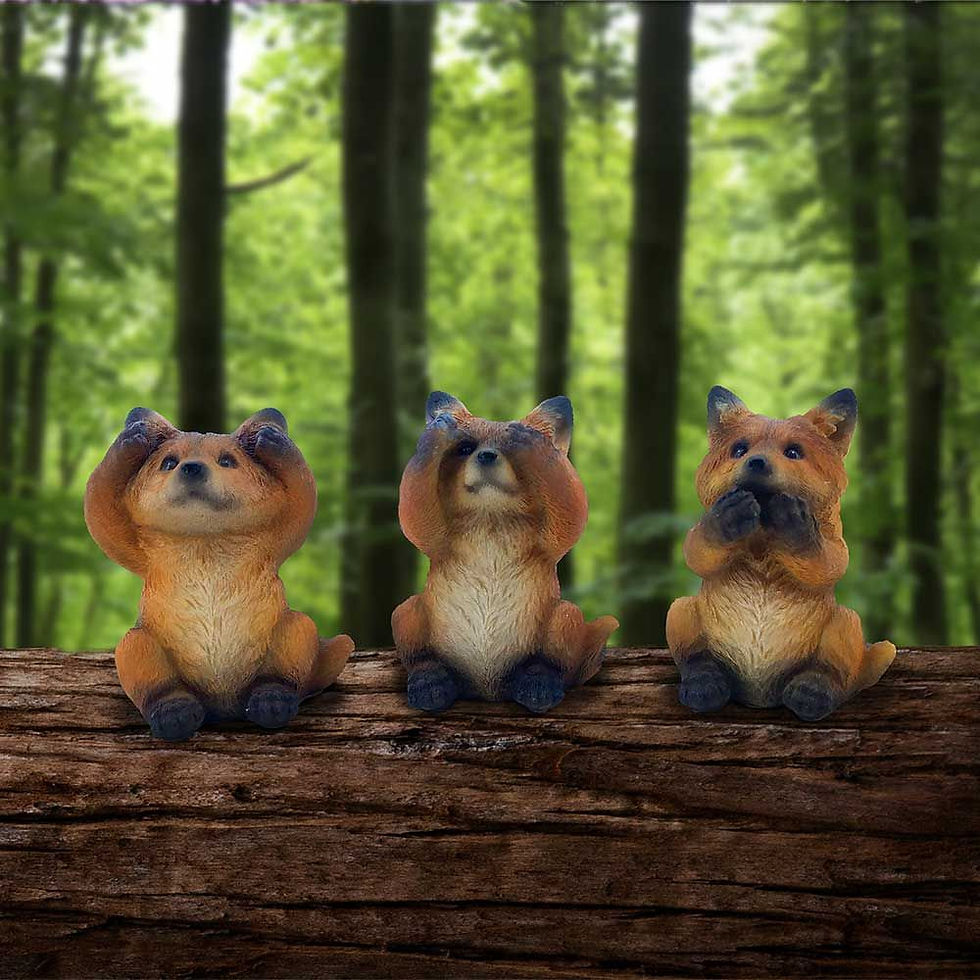 Thumbnail: Three Wise Fox Ornaments - 8.5cm