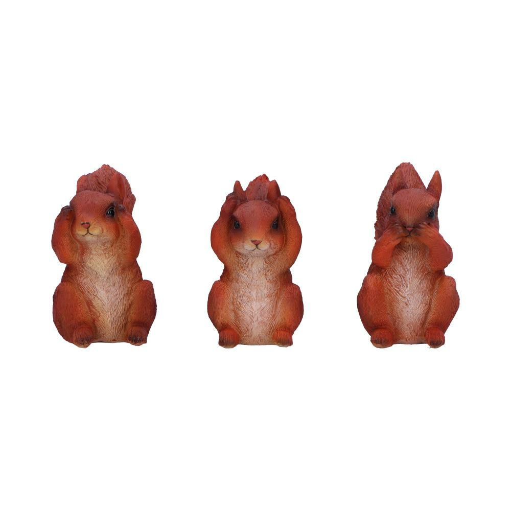 Three Wise Squirrel Ornaments - 9cm