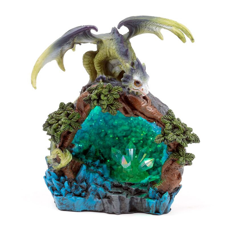 Thumbnail: Sweet Dreams Baby Dragon LED Woodland Crystal Den Ornament - 14cm