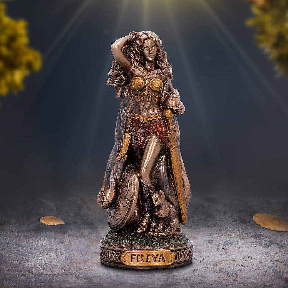 Thumbnail: Freya Goddess of Love and Fertility Mini Bronze Effect Ornament - 8.5cm