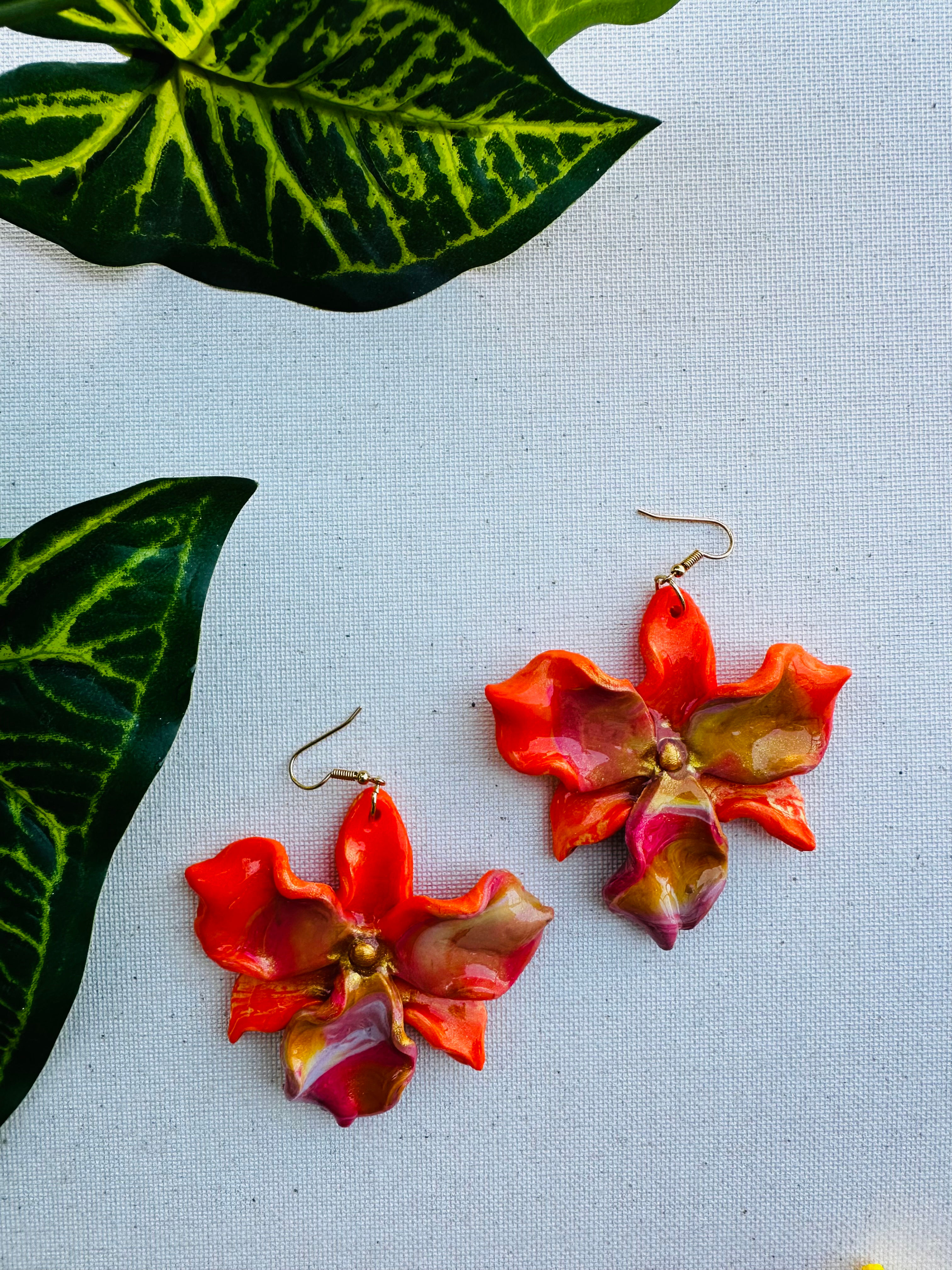 Scorpion Peppa Orchid Hook Earrings