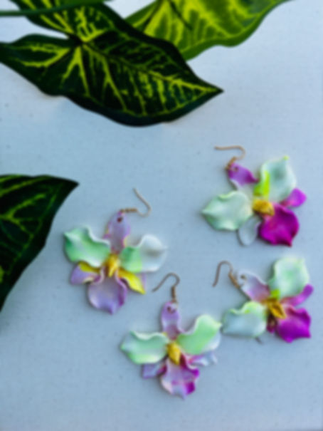 Pastel Orchid Hook Earrings