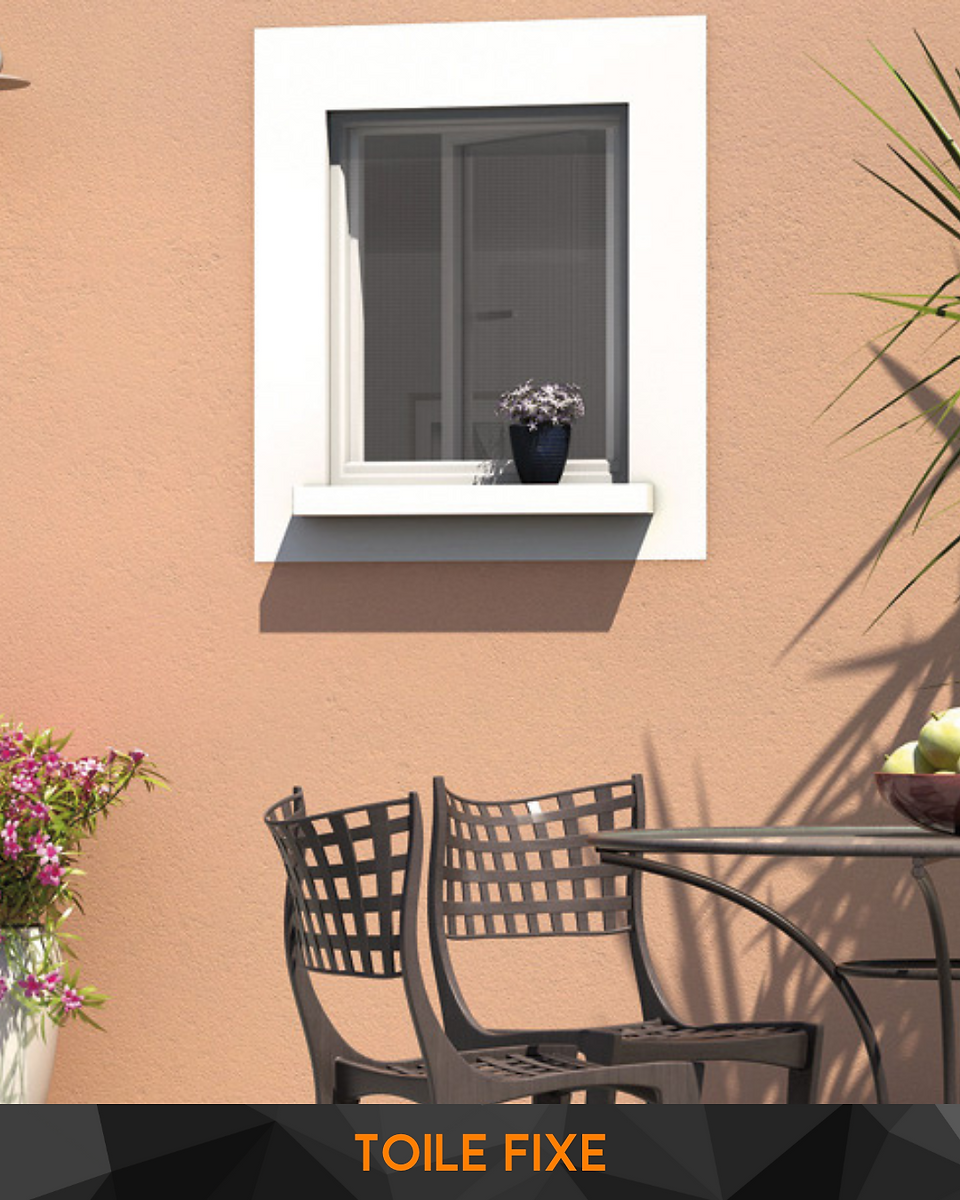 moustiquaire fixe installée sur fenetre pvc blanche