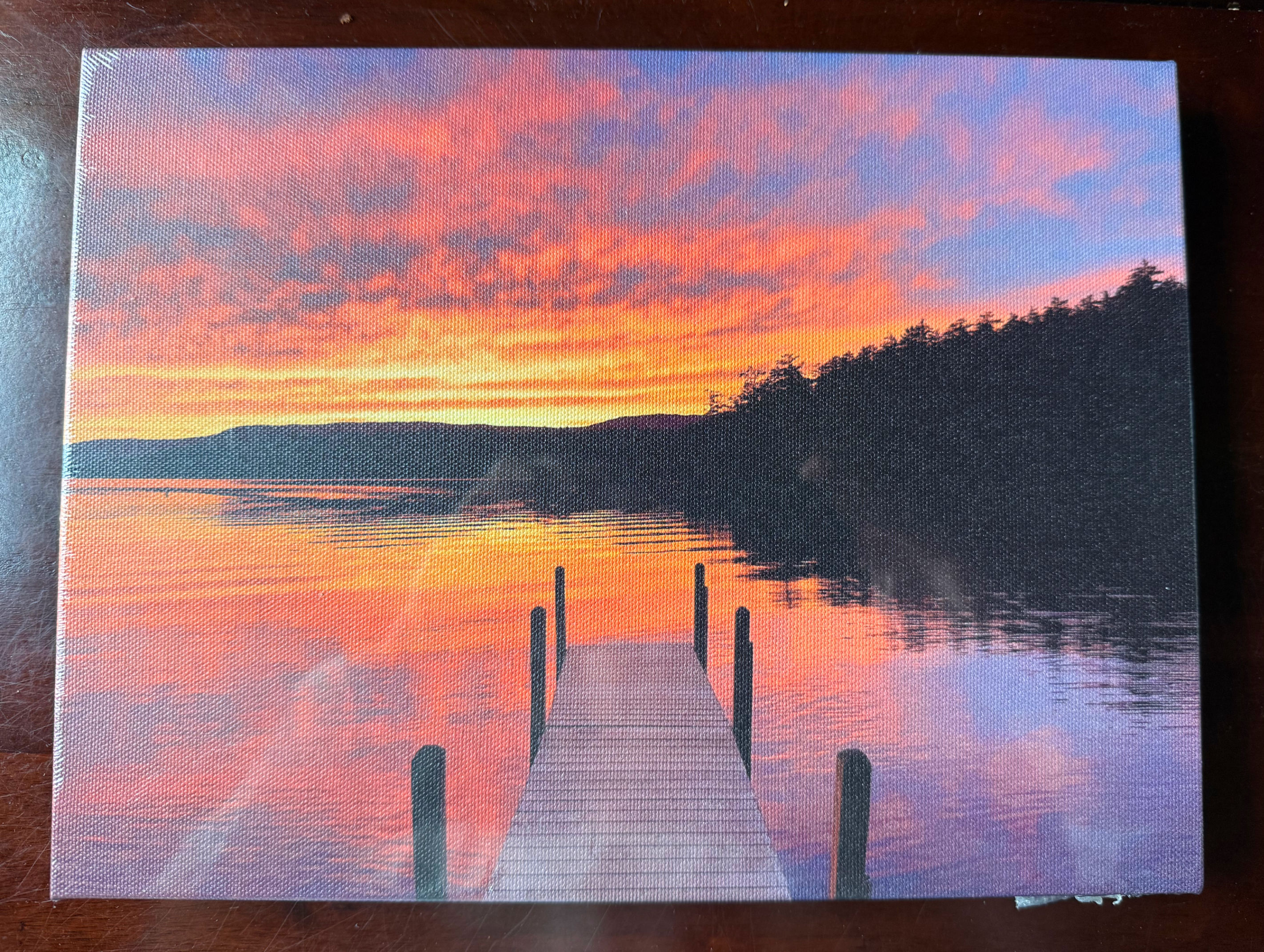 9x12 Canvas Print- Sunset at Sandwich Docks