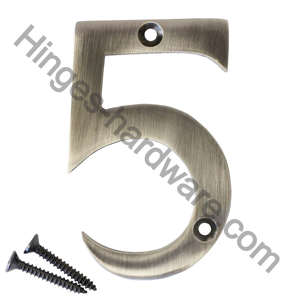 Miniature : Number Brass Modern House Number - Antique Nickel Finish - 3 Inch