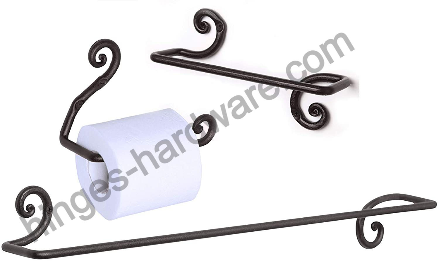 Iron Bathroom Accessories Set, Hand Towel Bar, Body Towel Bar Hanger and Toilet