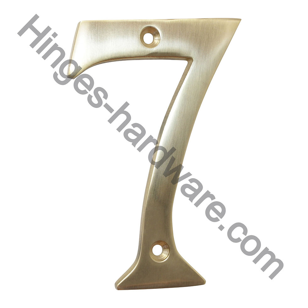 Miniature : Number Brass Modern Curvy House Number - Polished Brass Finish - 4 Inch