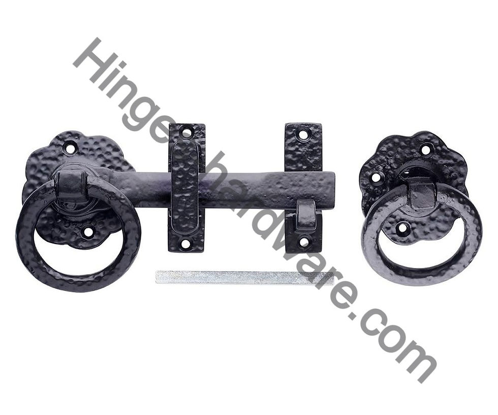 150MM ORNAMENTAL RING LATCH - BLACK
