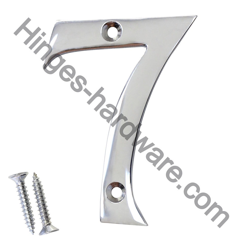 Miniature : Number Brass Modern House Number - Polished Chrome Finish - 3 Inch