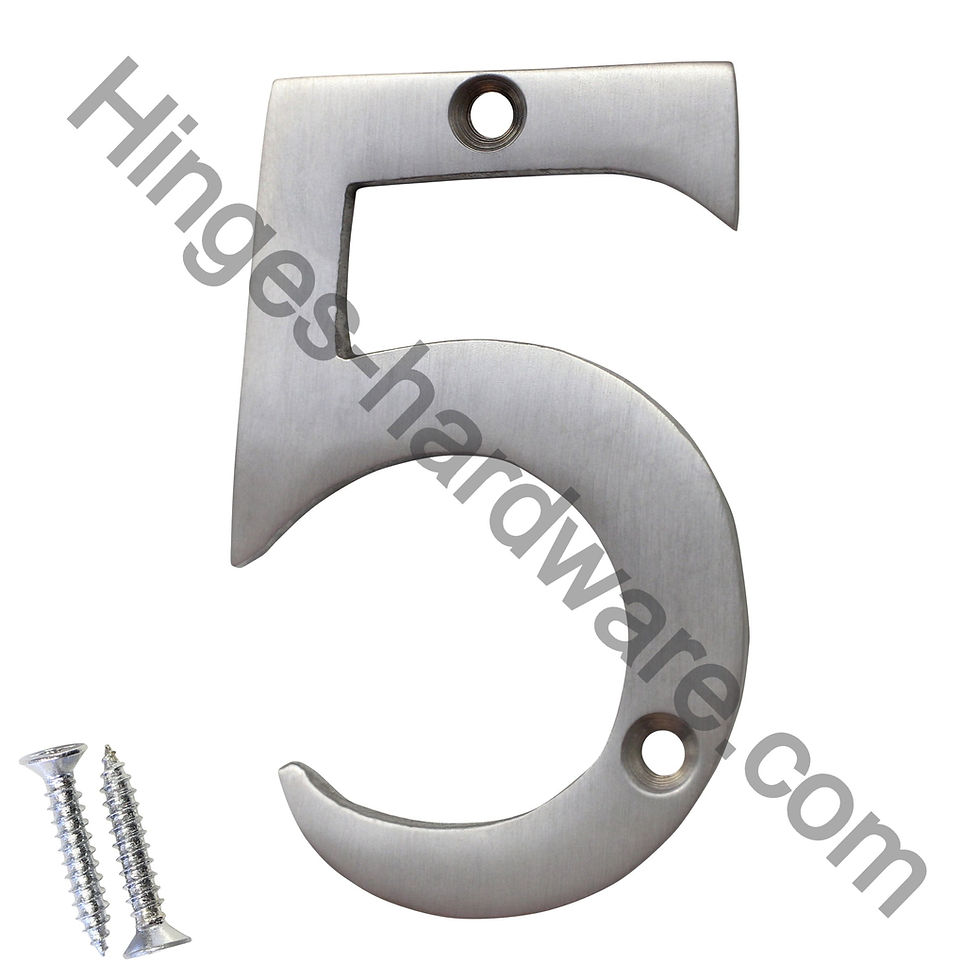 Miniature : Number Brass Modern House Number - Brushed Chrome Finish - 3 Inch