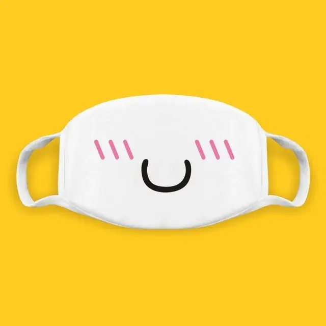 Thumbnail: Cotton Kawaii Funny Anime Expression Mouth Face Mask Smile Breathable Masks
