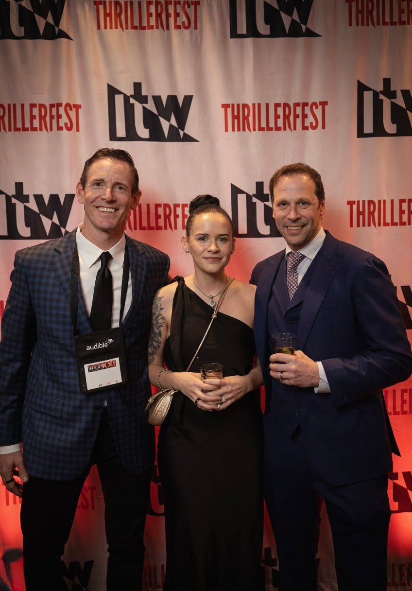My wife and I with Gregg Hurwitz, a titan in the thriller genre. As a fellow writer in the espionage space, I admire how Gregg built the world of Orphan X.