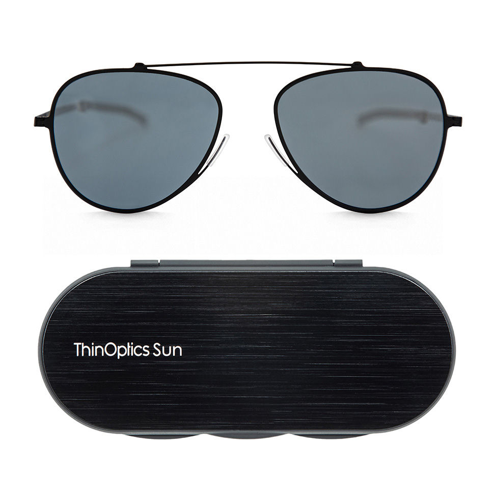 Dünne Sonnenbrille Aviator mit Case (SUNAV)