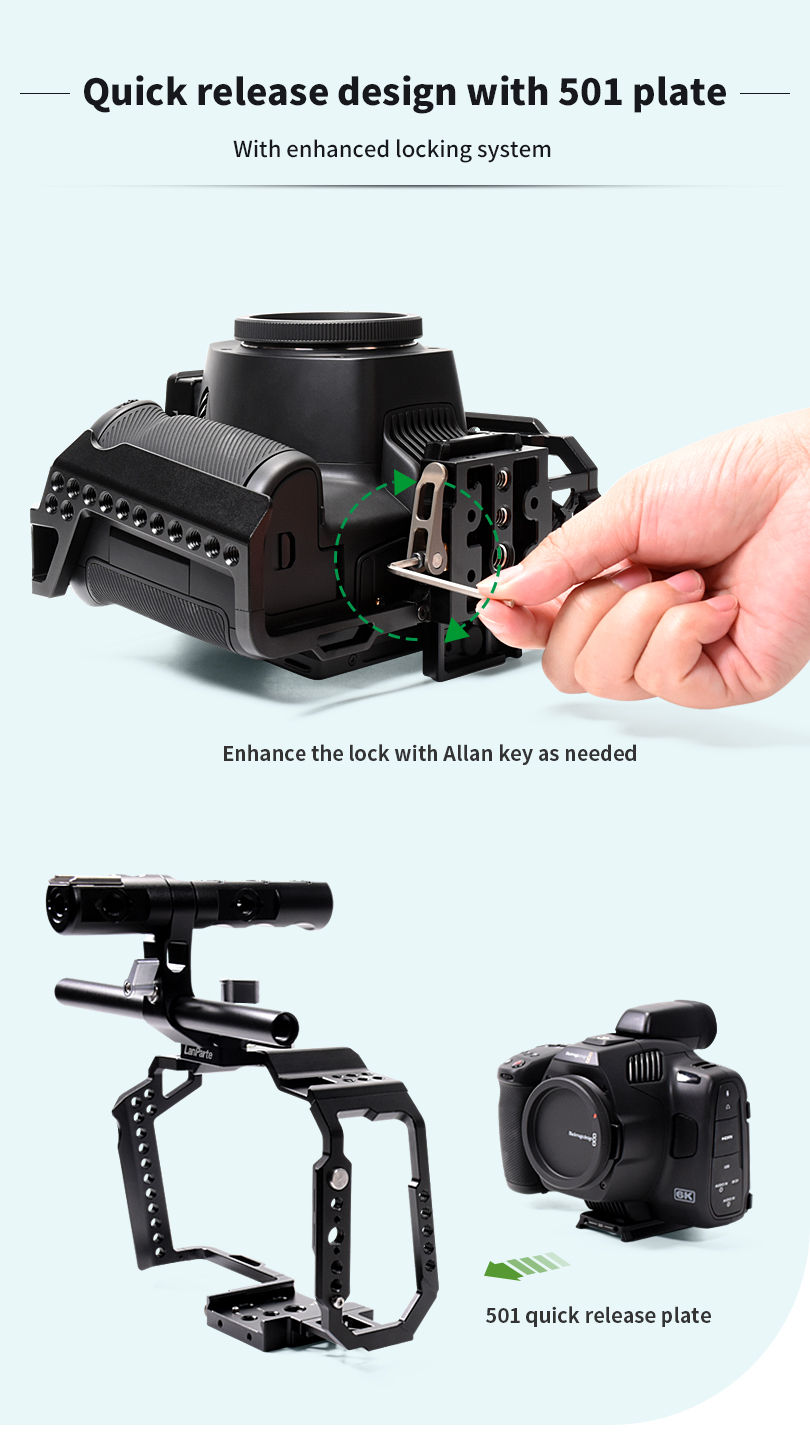 Thumbnail: Blackmagic BMPCC 6K PRO - Camera Cage with Handle and Pole