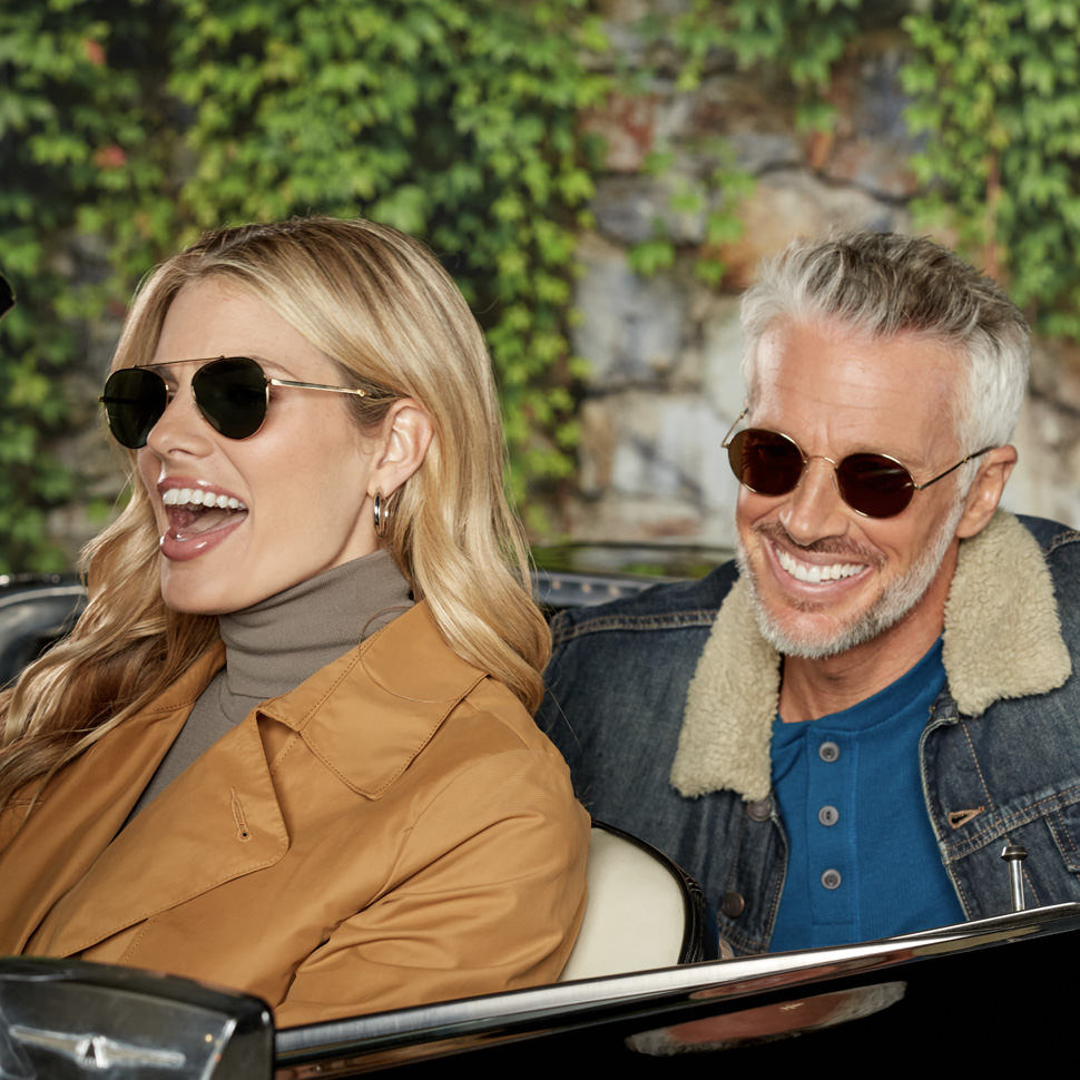 Miniaturbild: Dünne Sonnenbrille Aviator mit Case (SUNAV)