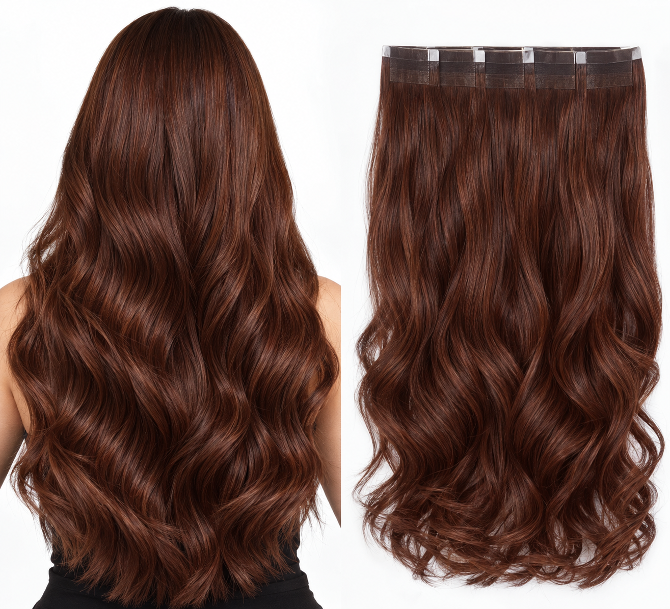 Dark Auburn 20" Seamless Hair Extensions