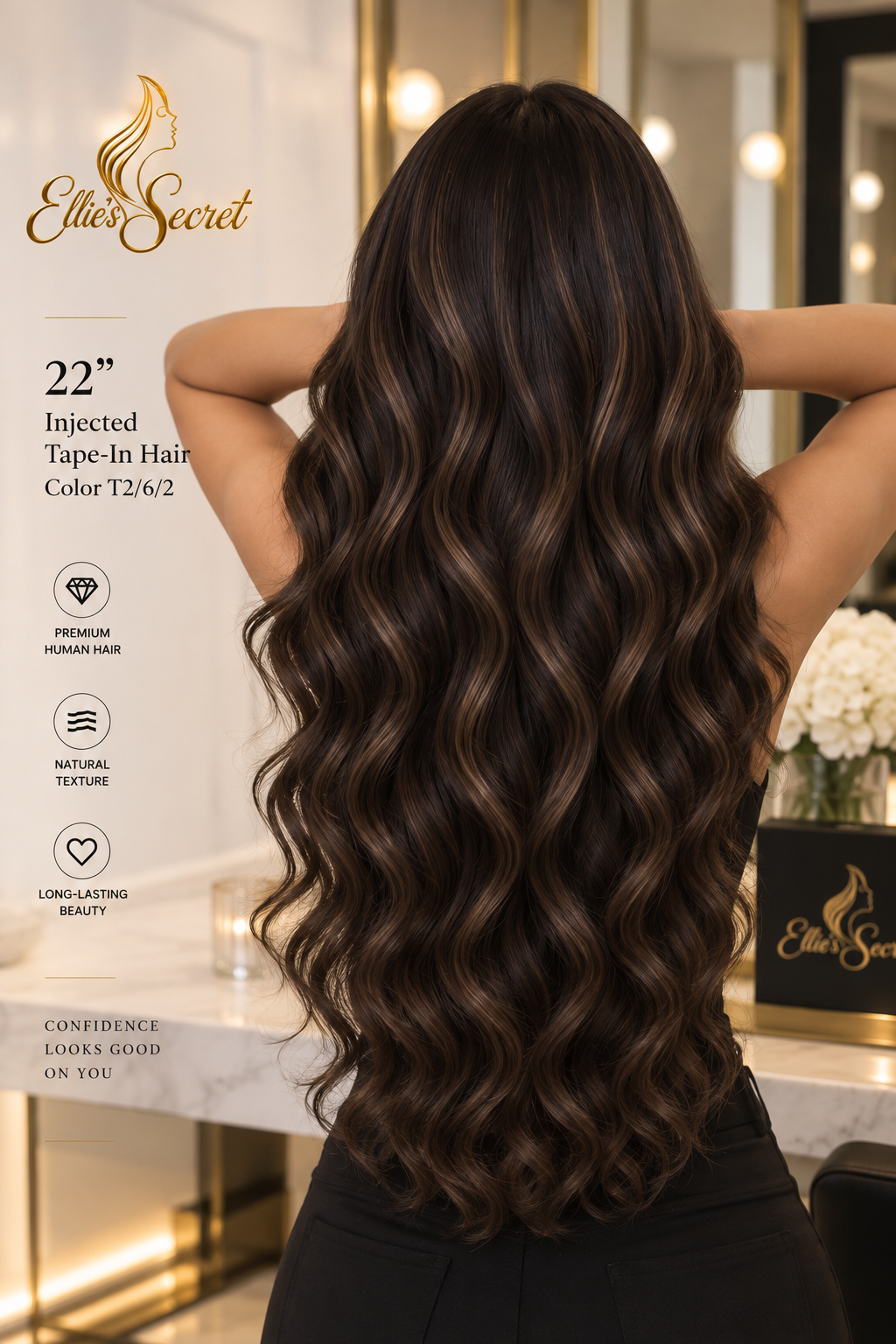 Dark Chocolate — 22" Signature Tape-In