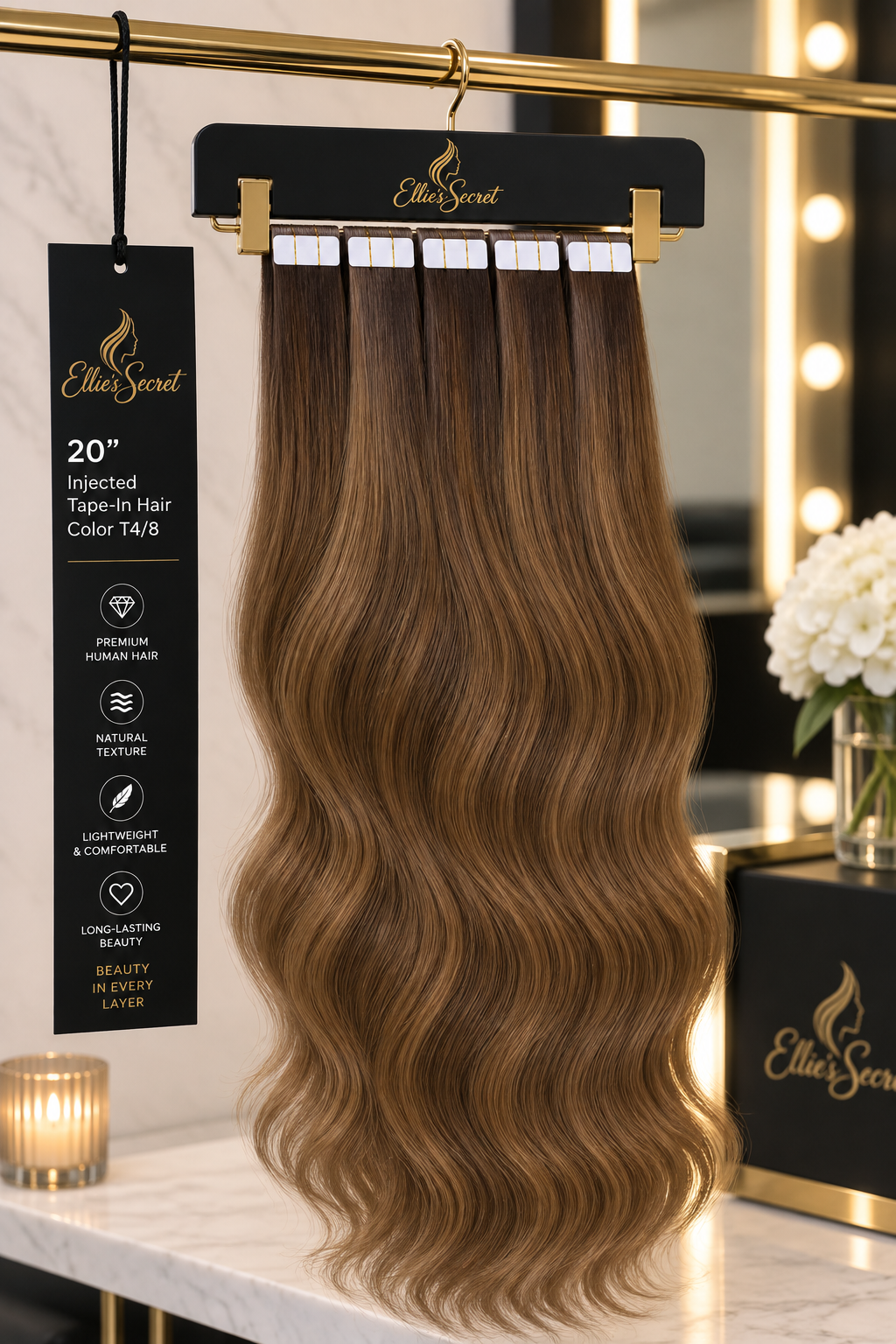 Hazelnut Brown — 20" Signature Tape-In
