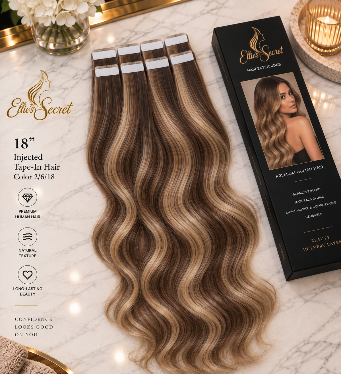 Toffee Bronde — 18" Signature Tape-In