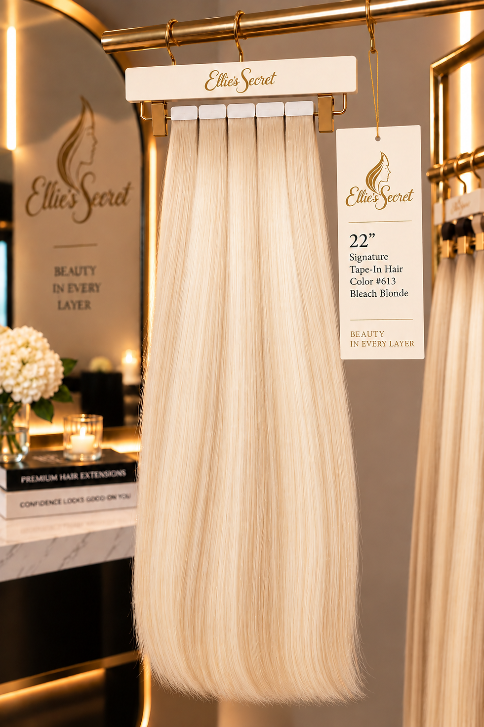 Thumbnail: #613 Bleach Blonde | 22" Signature Tape-In Human Hair