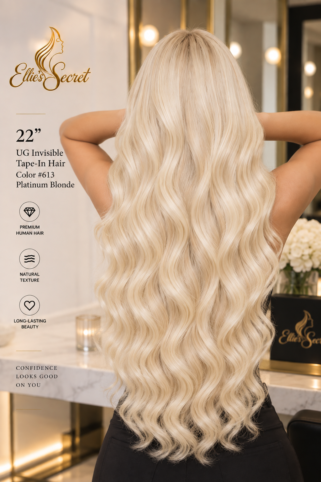 Platinum Pearl — 22" Signature Seamless Tape-In