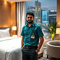 a 20 years indian boy doing job of hotel