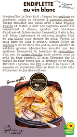 Fiche recette endive, endiflette au vin blanc